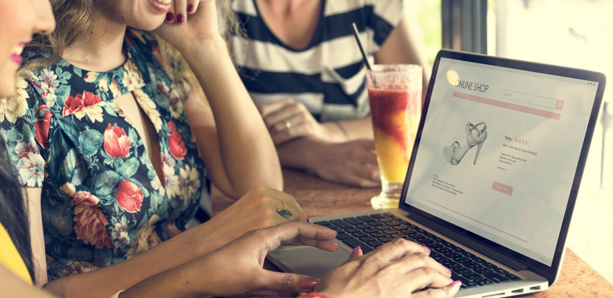 Women browsing shoe websites