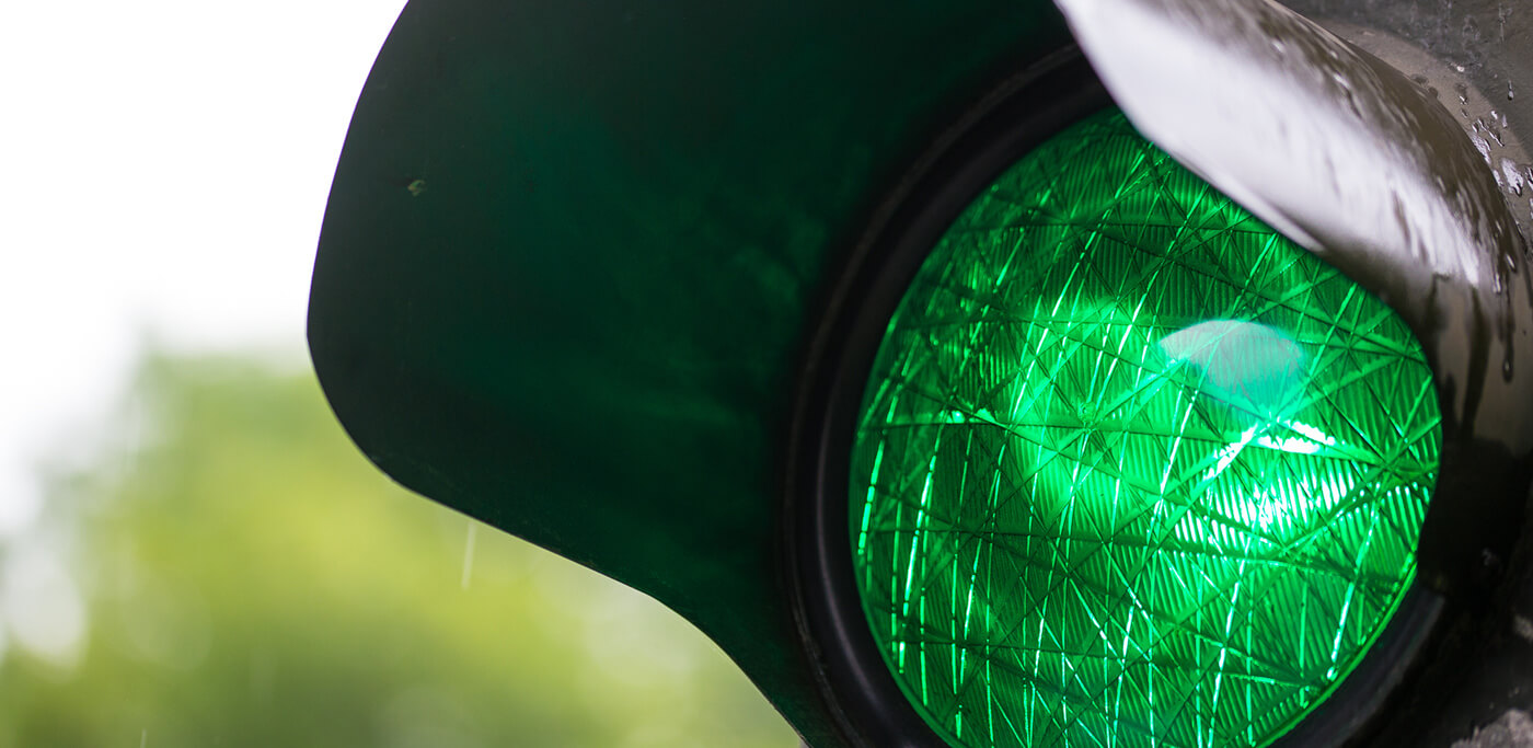 Green traffic light system for data